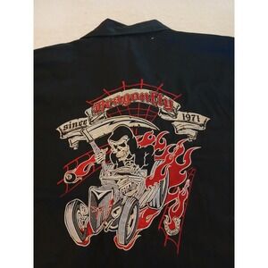 Dragonfly Roadhouse Black Front Snap Utility Shirt Mens 3XL Motorcycle Biker